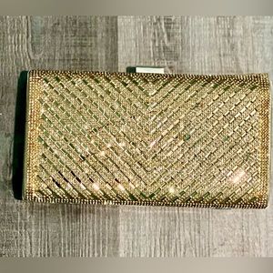Gold clutch bag